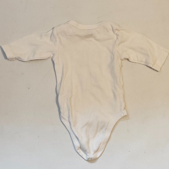 ADORABLE Rae Dunn BABY Onesie by Magenta 0-3 Months "But First Milk" - Picture 2 of 4